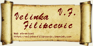 Velinka Filipčević vizit kartica